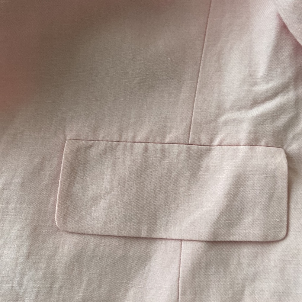 LINEN BLEND BLAZER PEA JACKET SEMI- CROPPED - Picture 5 of 10